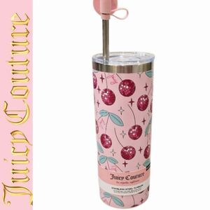 Juicy Couture Home Disco Cherries Print 24oz Tumbler w/Straw